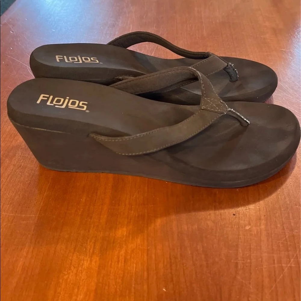 Flojos Brown Platform Sandals Women's Size 7